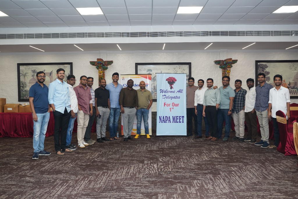 Group photograph with the first NAPA meet welcome banner